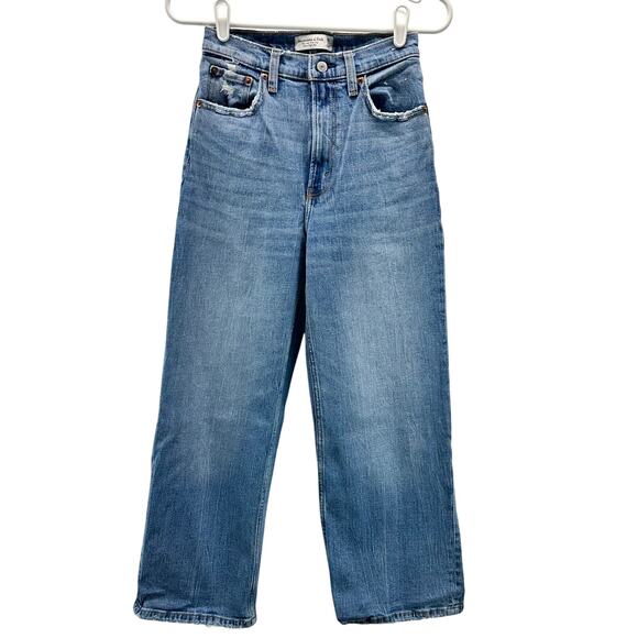 Abercrombie & Fitch The Crop Wide Leg Ultra High Rise Jeans 26 or 2 - Picture 1 of 13